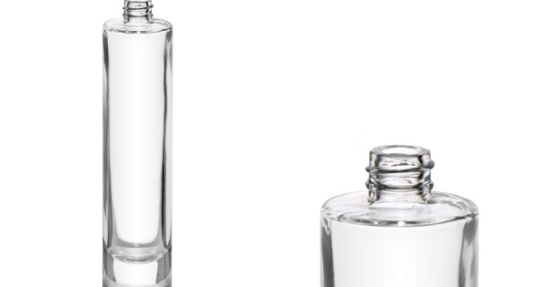Flacon de parfum cylindrique en verre de 50 ml avec finition 15/400