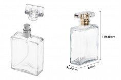 Flacon de parfum en verre de 100 ml transparent avec spray et bouchon