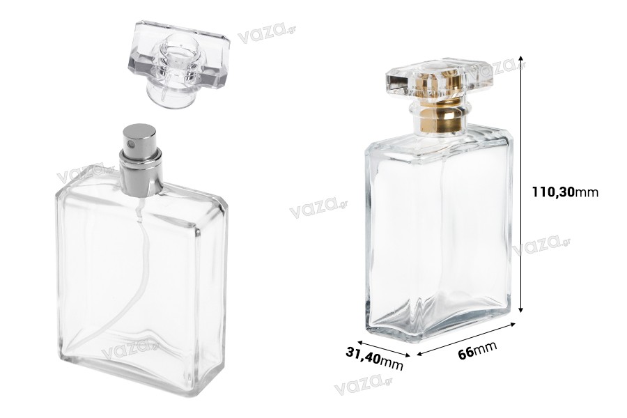 Diffuseur à parfum verre flacon bouchon or 40 ml