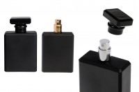 Perfume bottle glass 100 ml in black color with spray and cap