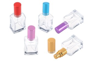 Flacon de parfum 15 ml en verre avec vaporisateur et bouchon en aluminium en différentes couleurs - 6 pcs-εικόνα_σύνθεση