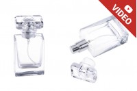 Flat 30ml glass perfume bottle with cap and spray pump with PP15 finish