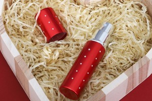 Vaporisateur de parfum de 10 ml en verre dans un étui en aluminium avec strass-εικόνα_σύνθεση