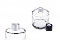 Round glass bottle - 50 ml - with plug and special cap