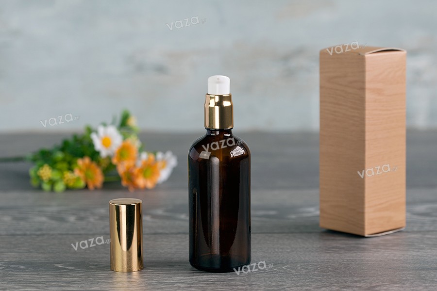 Bouteille en verre ambre 100ml vaporisateur noir - Laboratoire Pure arôme -  Fournisseur de matières premières cosmétiques DIY