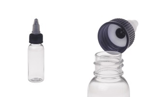 Μπουκαλάκι PET 30 ml με καπάκι unicorn για ηλεκτρονικό τσιγάρο - 50 τμχ-εικόνα_προϊοντική