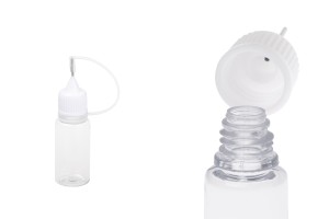 Bottiglietta PET da 10 ml con tappo bianco e ago per sigaretta elettronica - 50 pezzi.-εικόνα_προϊοντική