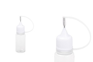 Bottiglietta PET da 10 ml con tappo bianco e ago per sigaretta elettronica - 50 pezzi.-εικόνα_διαστάσεις