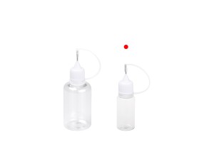 Bottiglietta PET da 10 ml con tappo bianco e ago per sigaretta elettronica - 50 pezzi.-εικόνα_σύνθεση