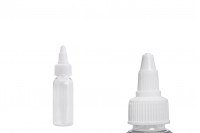 Bouteille transparente PET de 30 ml avec bouchon torsadé unicorn blanc pour cigarette électronique - 50 pcs