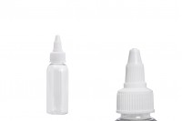 Μπουκαλάκι PET 50 ml διάφανο με λευκό twist up καπάκι unicorn για ηλεκτρονικό τσιγάρο - 50 τμχ