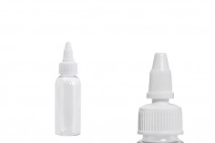 50ml transparent pen shape PET dropper with white unicorn twist off cap for e-cigarettes - available in a package with 50 pcs