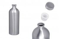 Flacon en aluminium de 1000 ml pour le stockage des essences, parfums et solutions alcoolisées avec bouchon à vis et couvercle en aluminium