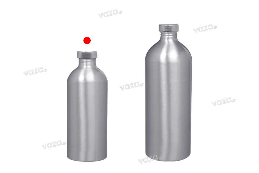Φιάλη αλουμινίου 500ml για αποθήκευση essence, αρωμάτων και αλκοολούχων διαλυμάτων με βιδωτή τάπα και κάλυμμα αλουμινίου