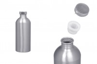 Flacon en aluminium de 500 ml pour le stockage des essences, parfums et solutions alcoolisées avec bouchon à vis et couvercle en aluminium