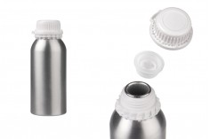 500ml aluminum bottle for storing essences, perfumes and alcohol solutions with white plastic safety cap and plug