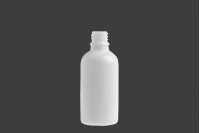 Bottiglietta di vetro per oli essenziali da 50 ml, bianco con imboccatura in PP18.