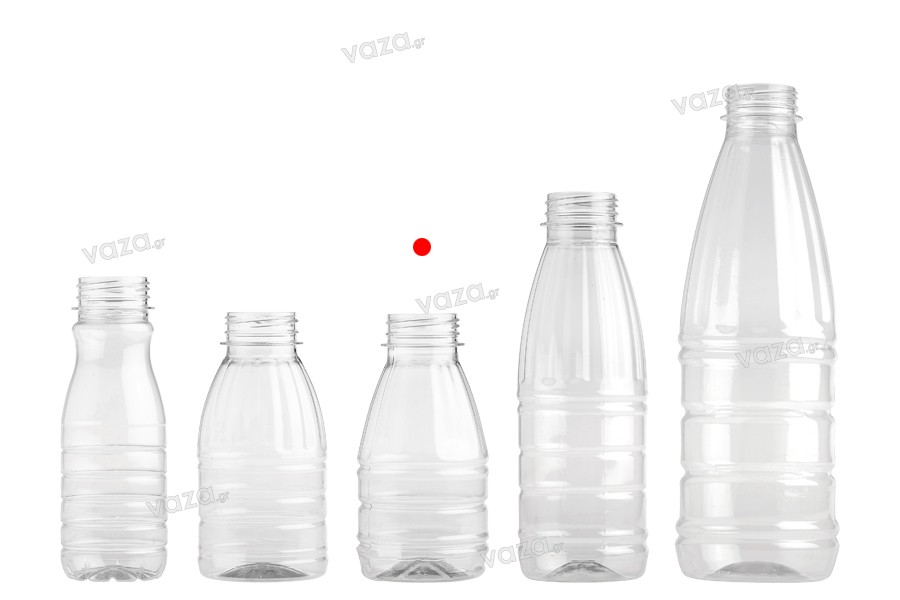 Plastic PET transparent bottle 300 ml - pack of 65 pcs