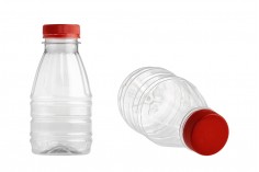 Bouteille en plastique (PET) de 300 ml transparente - lot de 65 pièces