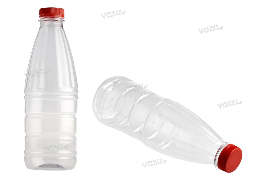 Bouteille transparente en plastique (PET) de 1000 ml - lot de 135 pièces