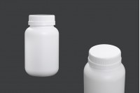 Bottiglietta in plastica da 300 ml con appo bianco per preparazioni farmaceutiche.