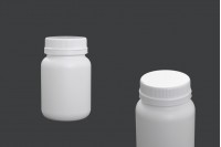 200ml pill and capsule plastic jar with white cap - available in a package with 12 pcs