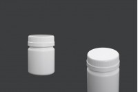 100ml pill and capsule plastic jar with white cap