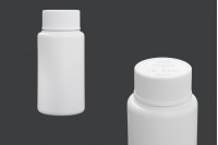 Bottiglietta di plastica da 80 ml per prodotti farmaceutici con tappo a sicurezza.