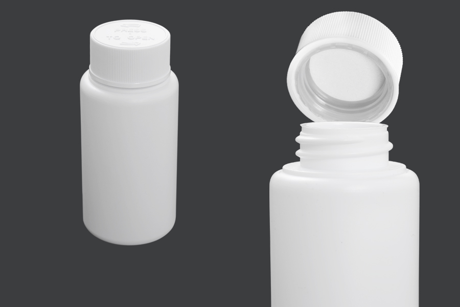 Μπουκαλάκι 80 ml πλαστικό για φαρμακευτικά σκευάσματα με ασφάλεια στο καπάκι Μπουκαλάκι 80 ml πλαστικό για φαρμακευτικά σκευάσματα με ασφάλεια στο καπάκι