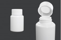 50ml pill and capsule plastic jar with child-resistant cap - available in a package with 12 pcs.