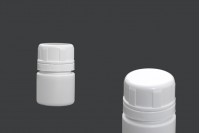 Bottiglietta di plastica da 30 ml per prodotti farmaceutici con tappo a sicurezza.