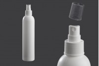 Bouteille300 ml en plastique blanc avec spray et couvercle transparent