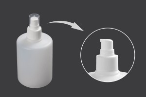 Bouteille en plastique de 300 ml avec pompe 24/410 et couvercle pour les antiseptiques pour les mains et les produits de nettoyage-1