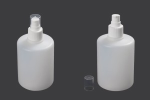 Bouteille en plastique de 300 ml avec pompe 24/410 et couvercle pour les antiseptiques pour les mains et les produits de nettoyage-2