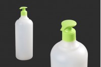 Bouteille cylindrique en plastique de 1000 ml avec pompe 28/410 pour antiseptiques et autres produits de soin
