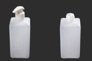Μπουκάλι πλαστικό 500 ml τετράγωνο με λευκή αντλία 28/410 για αντισηπτικό, προϊόντα καθαρισμού και περιποίησης-εικόνα_διαστάσεις
