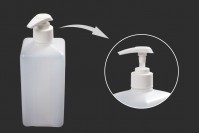 500ml square plastic bottle with 28/410 pump for hand sanitizers, skin care and cleansing products 