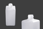 500 ml semi-transparent plastic square bottle with PP28 finish