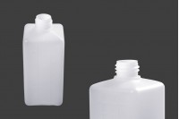 Bouteille translucide en plastique carrée de 500 ml (PP28)