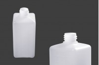 500 ml semi-transparent plastic square bottle with PP28 finish