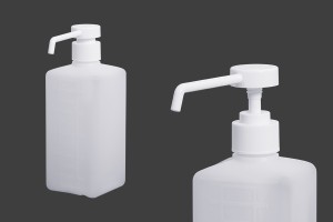 Bouteille translucide en plastique carrée de 500 ml (PP28)-2