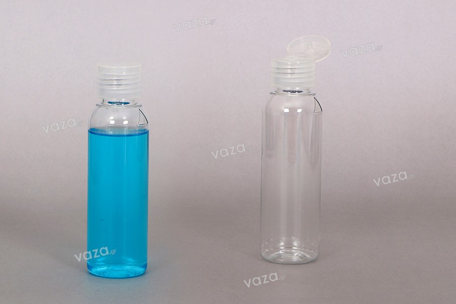 100ml transparent plastic bottle with 24/410 finish - available in a package with 12 pcs