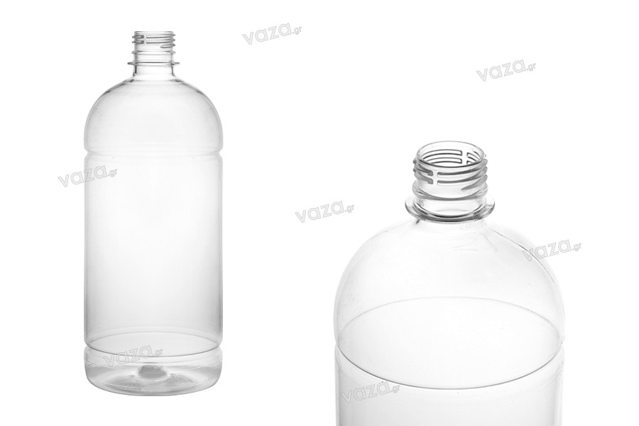 Μπουκαλάκι 1000 ml πλαστικό (PET) διάφανο (28/410) - 10 τμχ