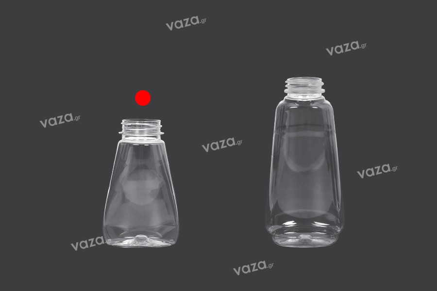 Transparent 175ml squeezable plastic bottle for ketchup, mustard or honey - available in a package with 10 pcs
