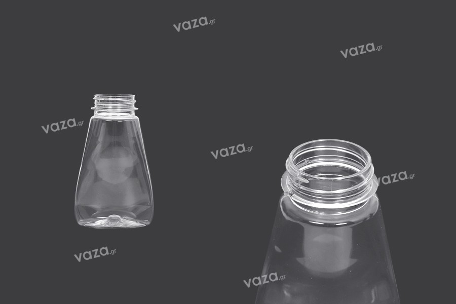 Transparent 175ml squeezable plastic bottle for ketchup, mustard or honey - available in a package with 10 pcs