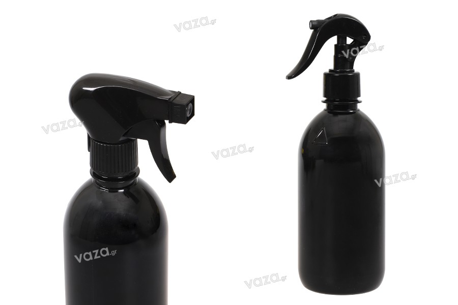 Bouteille PET en couleur noire de 500 ml (28/410) - 10 pcs