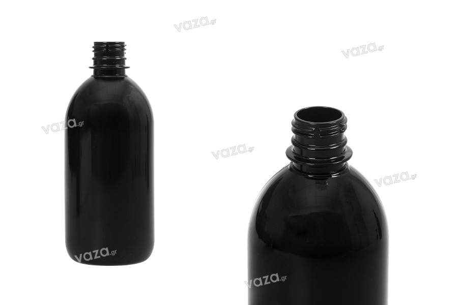 Bouteille PET en couleur noire de 500 ml (28/410) - 10 pcs
