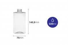 Bottiglia cilindrica trasparente in PET da 500 ml (28/410) - 10 pz