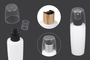 Plastikflasche 100 ml mit transparentem Deckel-3