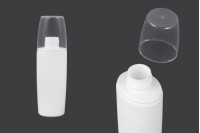 Bottiglia di plastica da 100 ml con tappo trasparente.